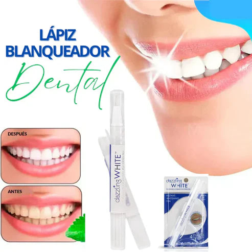 SonrisaFlash™ Sonrisa más blanca en solo minutos con nuestro Lápiz Blanqueador 2x1