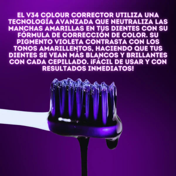 Sonríe al instante: V34, el efecto visual que neutraliza tonos amarillos sin peróxido