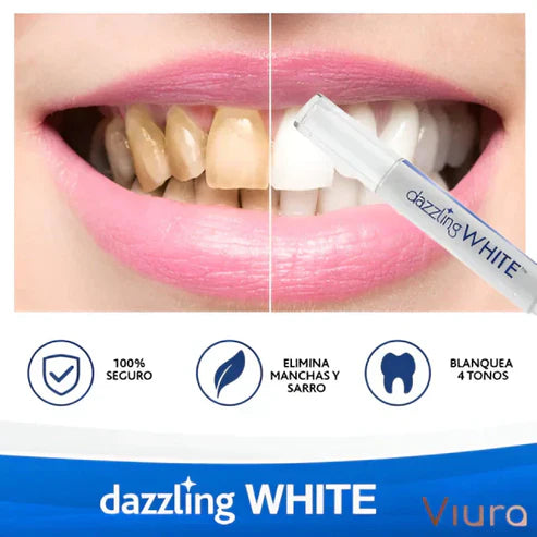 SonrisaFlash™ Sonrisa más blanca en solo minutos con nuestro Lápiz Blanqueador 2x1