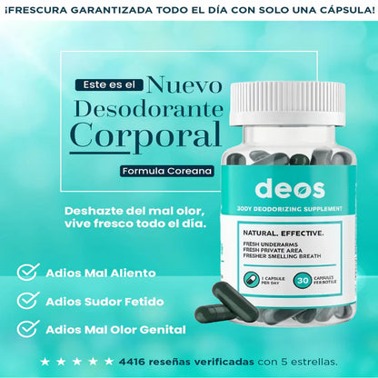 Deos™ Frescura total desde el interior, sin químicos y sin esfuerzo.