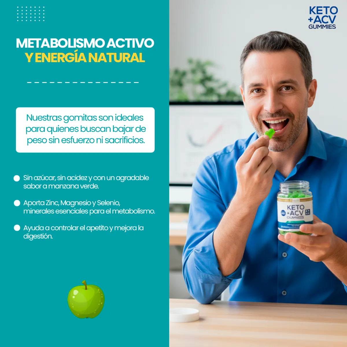 KETO PLUS Gomitas Naturales de Vinagre de Manzana