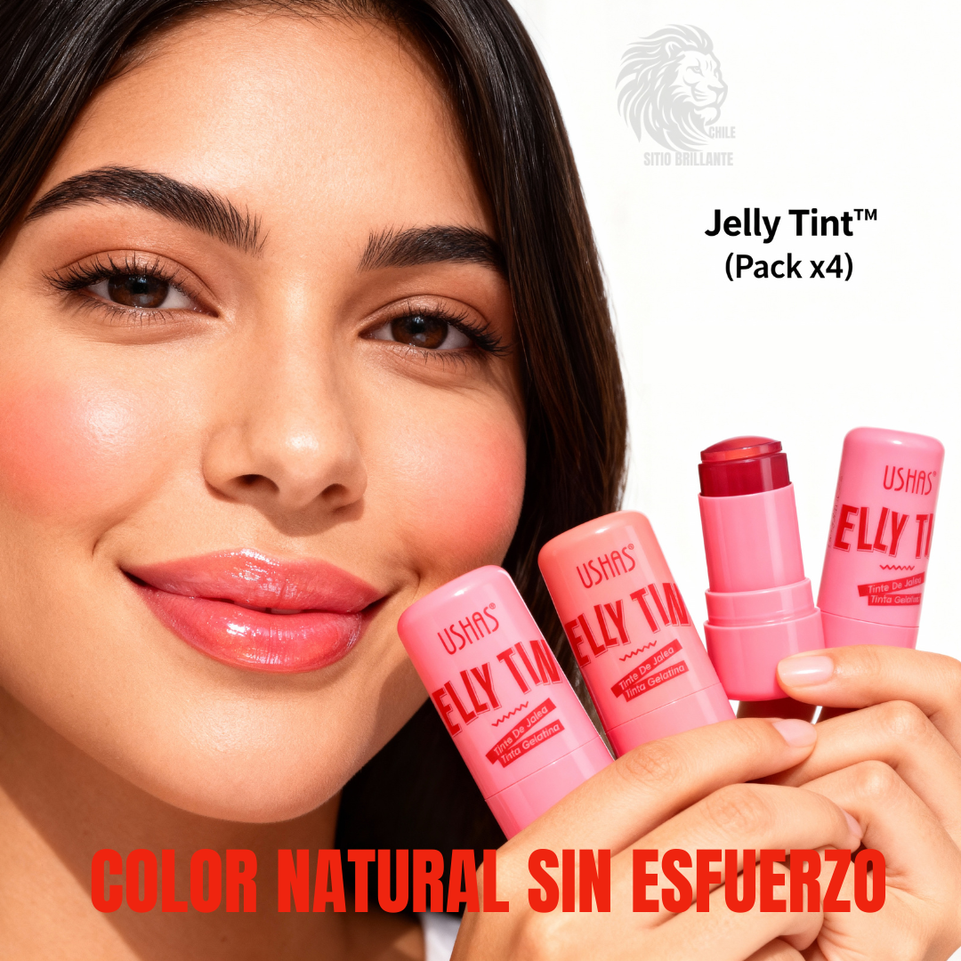 Jelly Tint™  Rubor y Labial en Gelatina para un Look Natural y Radiante (Pack x4)
