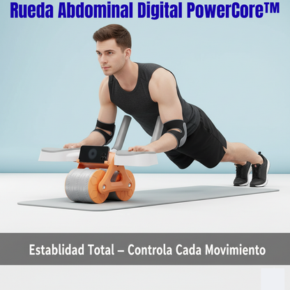 Rueda Abdominal Digital PowerCore™ Entrena tu abdomen con control, apoyo y estabilidad.