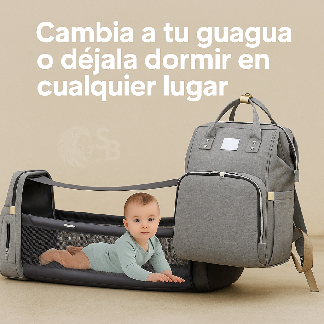 La Mochila 3 en 1 que Toda Mamá Necesita: Pañalera, Cuna y Cambiador en Uno Solo